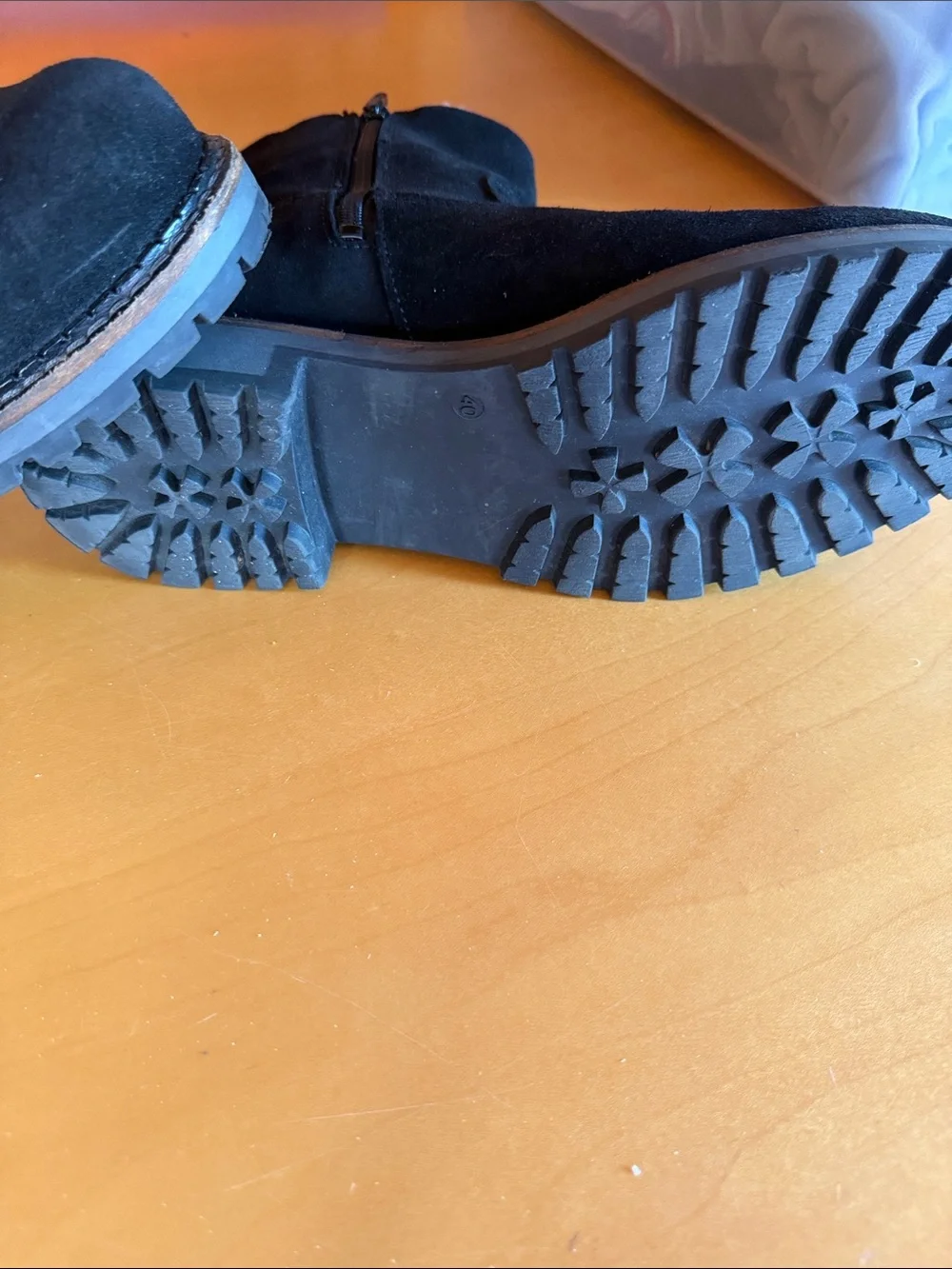 Bos. & Co. Black Suede Ankle Booties with Faux Fur Lining